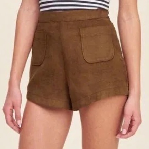 Hollister Pants - Hollister Brown Suede Like High-Rise Shorts, Size 0
